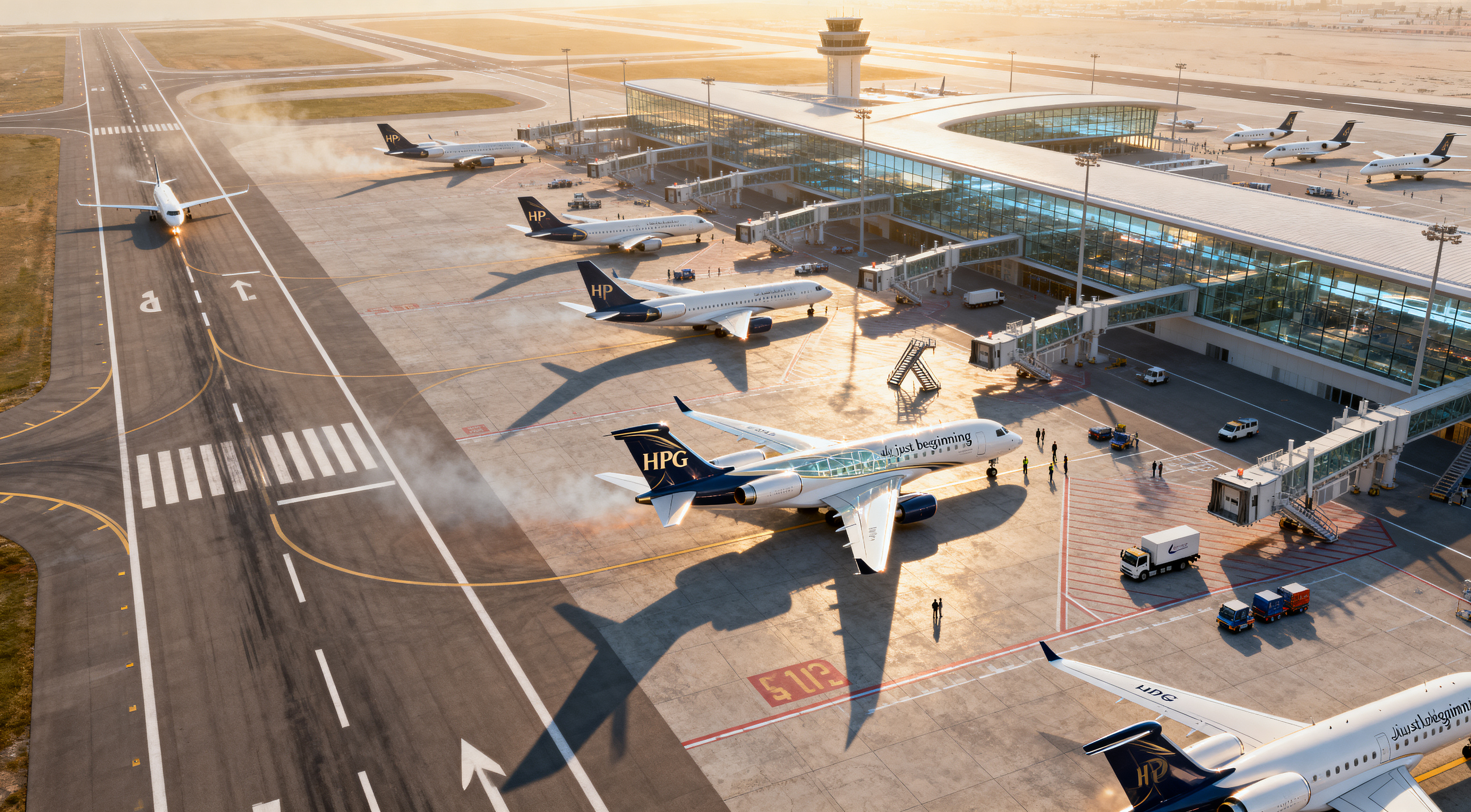 Holland Park Group aircraft preparing for departure on the airport apron