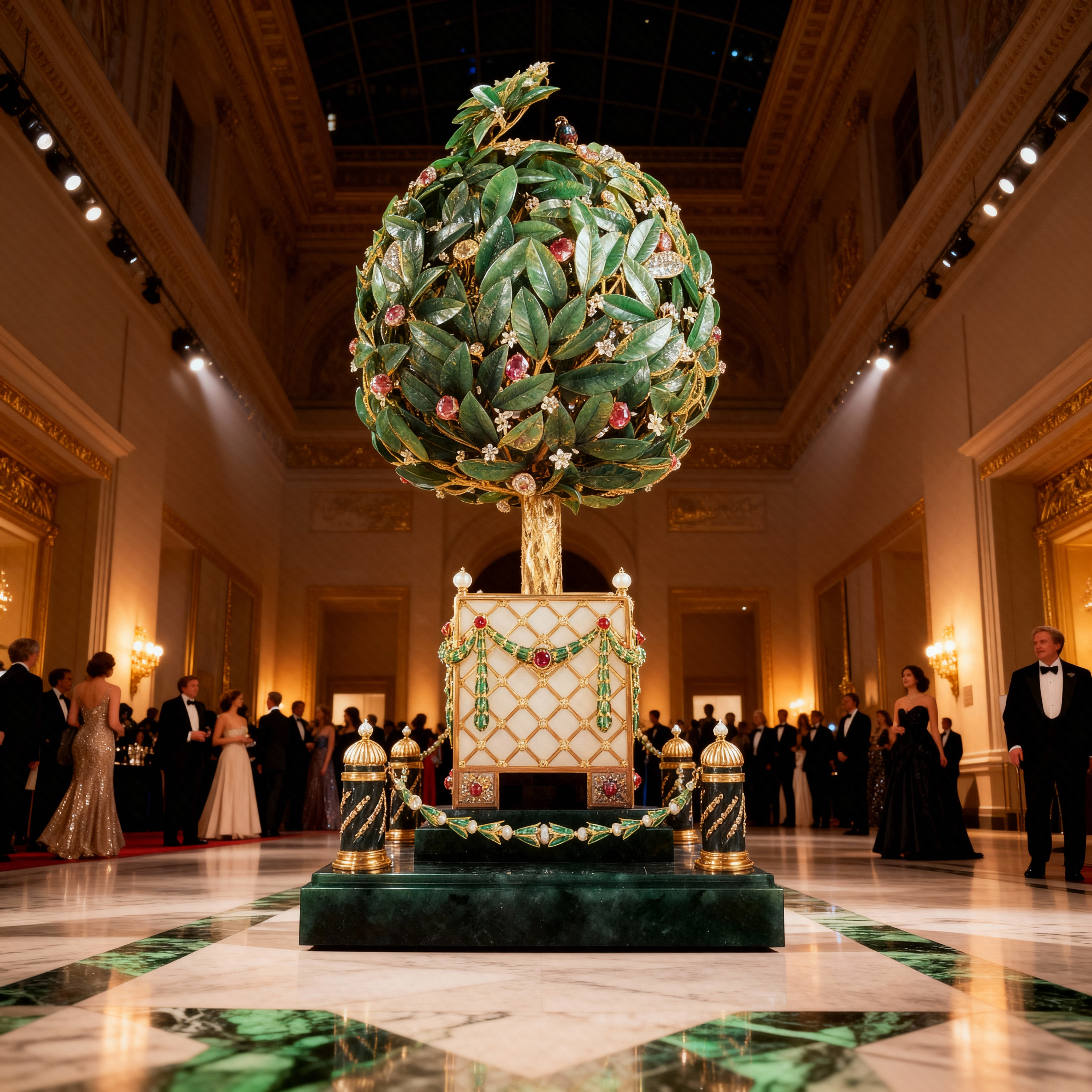 Fabergé Bay Tree, the jewelled nephrite and enamel imperial egg created in 1911